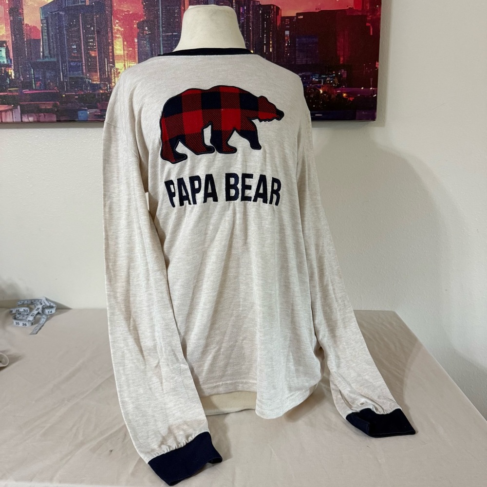 Dearfoams Navy and White Long Sleeve Shirt